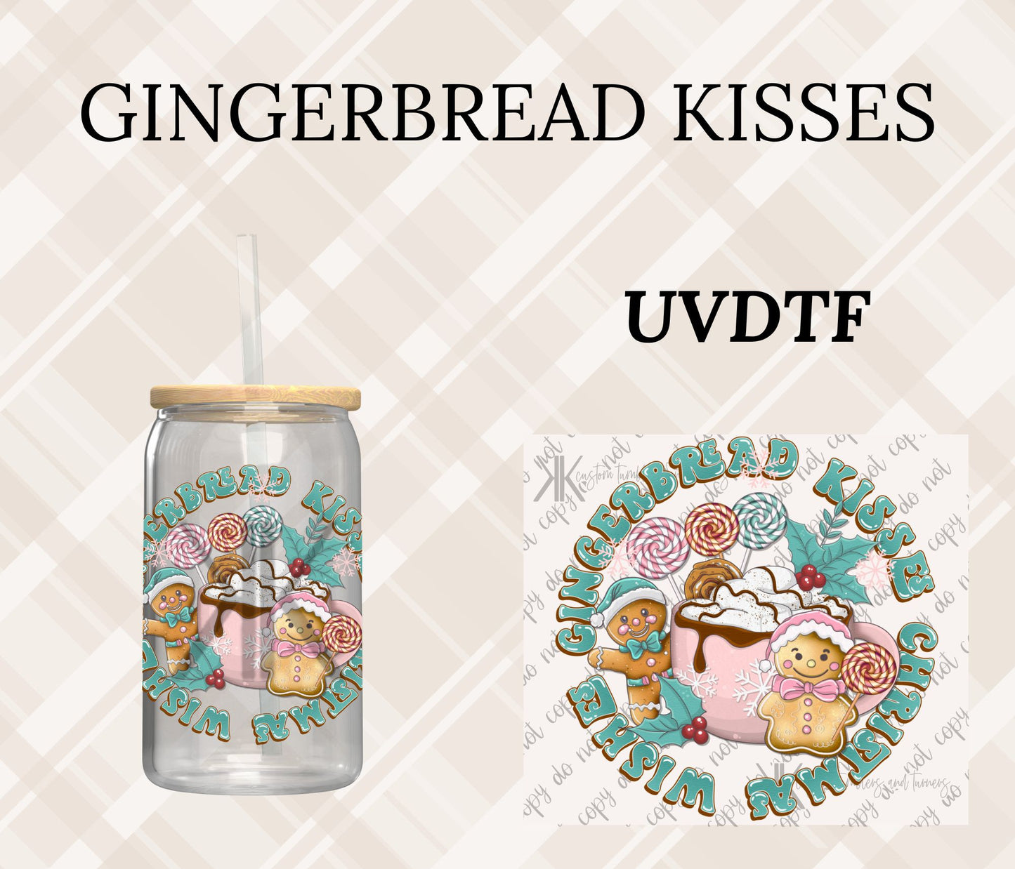 GINGERBREAD KISSES DTF/UVDTF (POCKET & SLEEVE OPTIONS AVAIL)