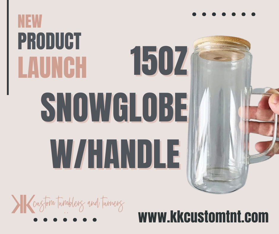 15 oz Snow Globe Sublimation Glass Can