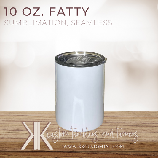 10oz Skinny Straight Sublimation Tumbler, Seamless