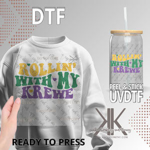 Mardi Gras Rollin' with My Krewe DTF/UVDTF