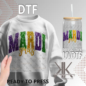 Mardi Gras Faux Sequin DTF/UVDTF