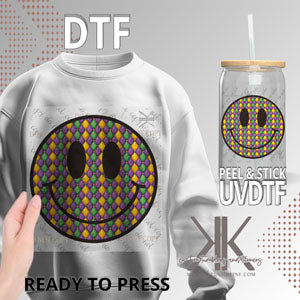 Mardi Gras Smiley DTF/UVDTF