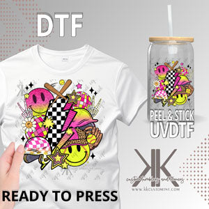 Groovy Softball DTF/UVDTF