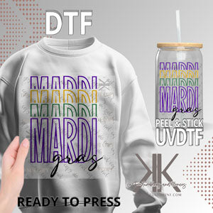 Mardi Gras Stacked DTF/UVDTF