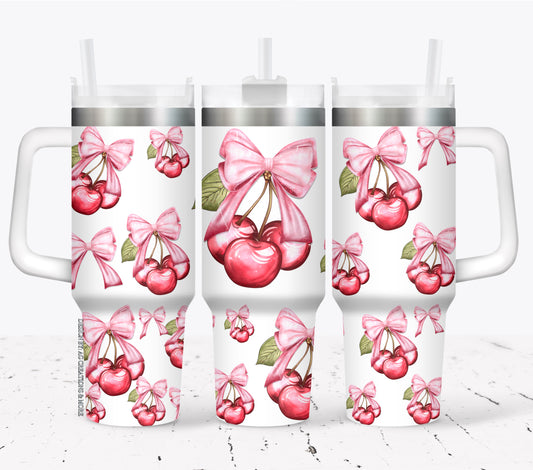Cherries & Bows 40oz UVDTF WRAP (Top and/or Bottom Avail)