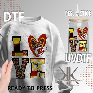 LOVE Stacked Heart DTF/UV DTF