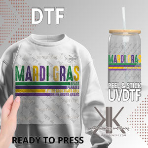 Mardi Gras Stacked Words DTF/UVDTF