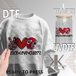 Peace Love Chiefs DTF/UV DTF