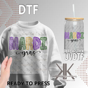 Mardi Gras Leopard DTF/UVDTF