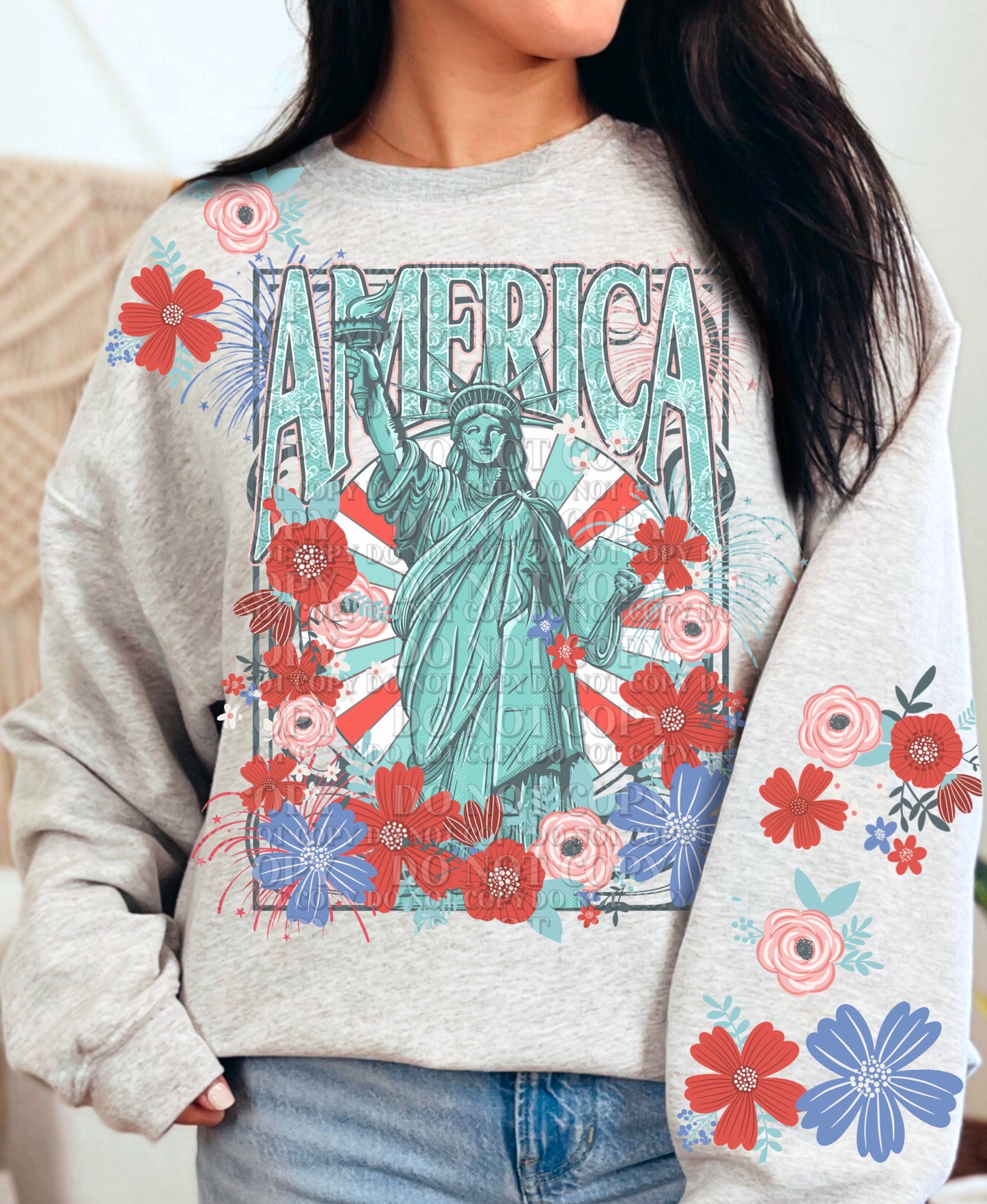 America Floral Liberty DTF/UVDTF