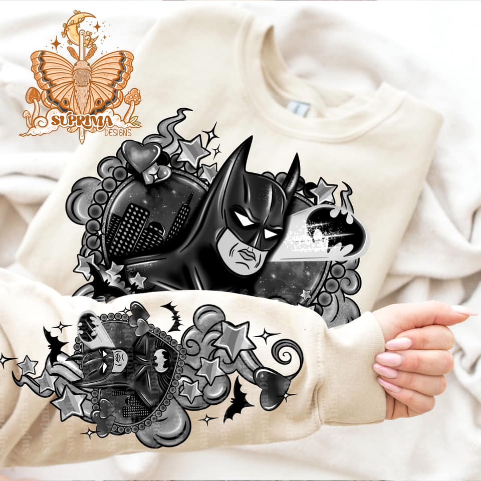 BATMAN (COLOR OR GREYSCALE) DTF/UVDTF with Pocket and/or Sleeve Design ...