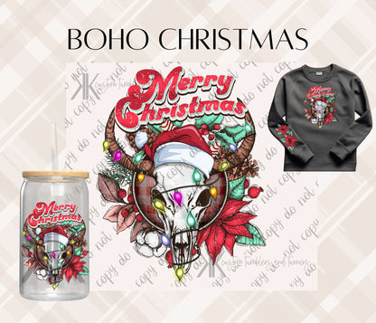 BOHO CHRISTMAS DTF/UVDTF (POCKET & SLEEVE OPTIONS AVAIL)