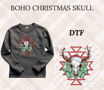 BOHO CHRISTMAS SKULL DTF/UVDTF