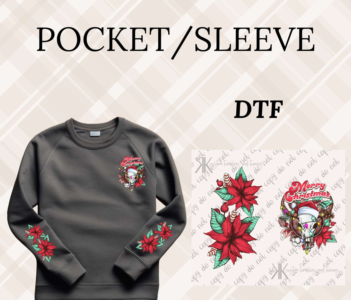 BOHO CHRISTMAS DTF/UVDTF (POCKET & SLEEVE OPTIONS AVAIL)