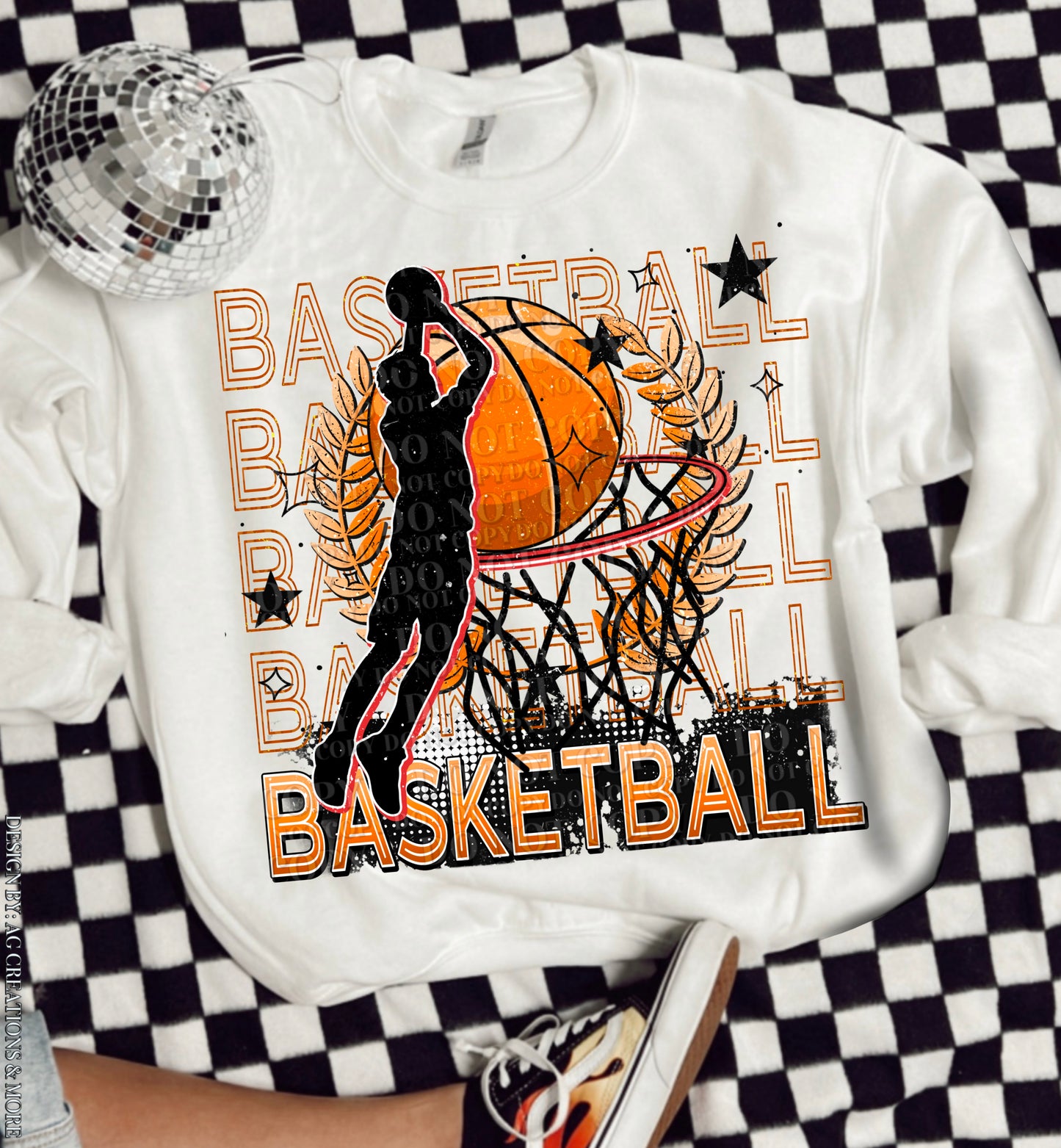 Basketball Stacked Orange DTF/UVDTF