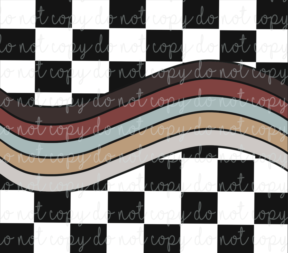 RETRO CHECKERED WAVE SVG **Digital Download Only**