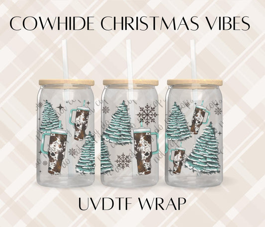 COWHIDE CHRISTMAS VIBES AND/OR DECAL