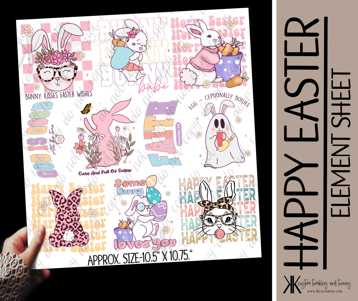 Happy Easter UVDTF Element/ Decal Sheet