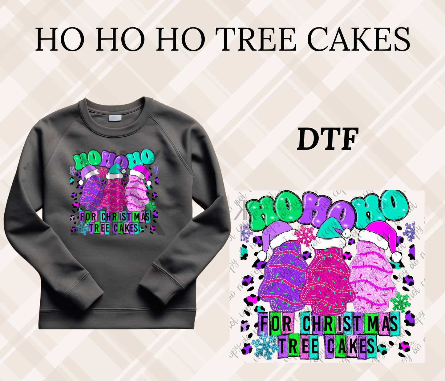 HO HO HO TREE CAKES DTF/UVDTF
