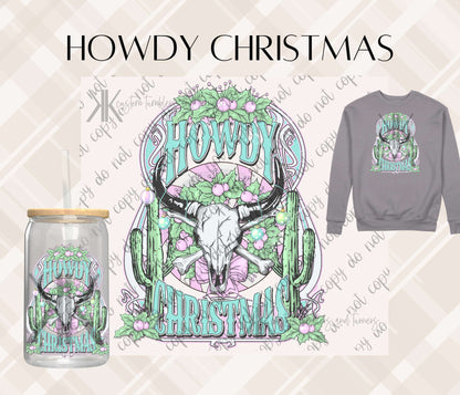 HOWDY CHRISTMAS DTF/UVDTF (POCKET & SLEEVE OPTIONS AVAIL)