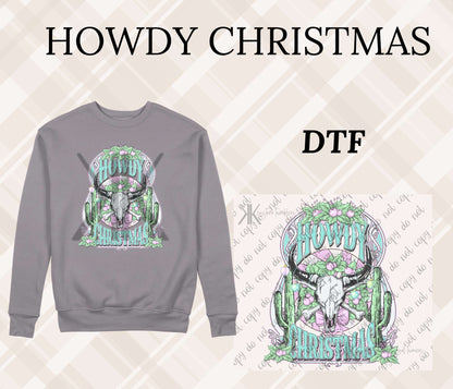 HOWDY CHRISTMAS DTF/UVDTF (POCKET & SLEEVE OPTIONS AVAIL)