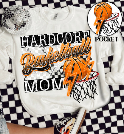 Hardcore Basketball Mom DTF/UVDTF (w/Pocket/Sleeve Design)