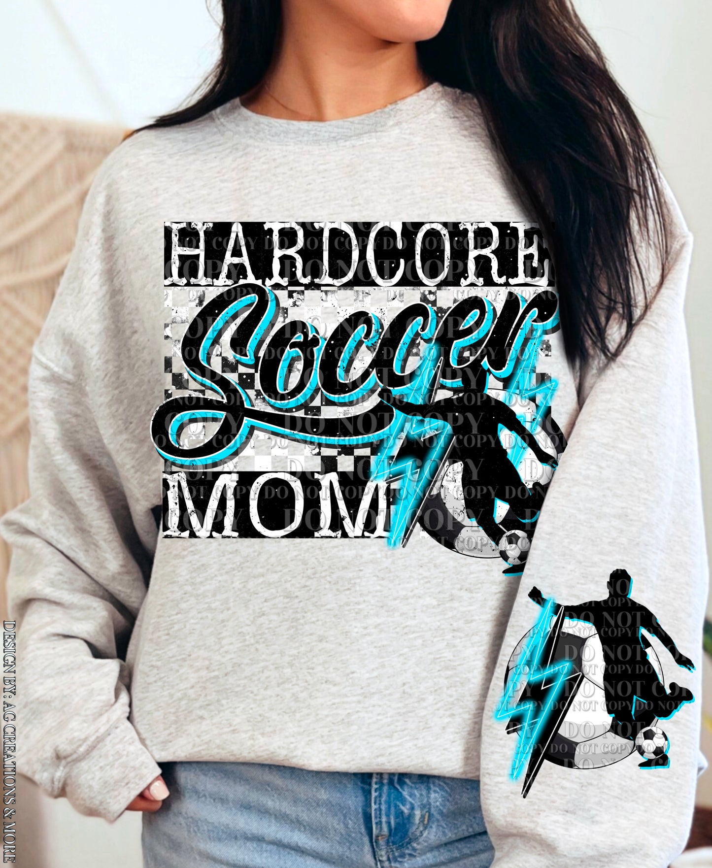 Blue Hardcore Soccer Mom DTF/UVDTF (w/Pocket/Sleeve Design)