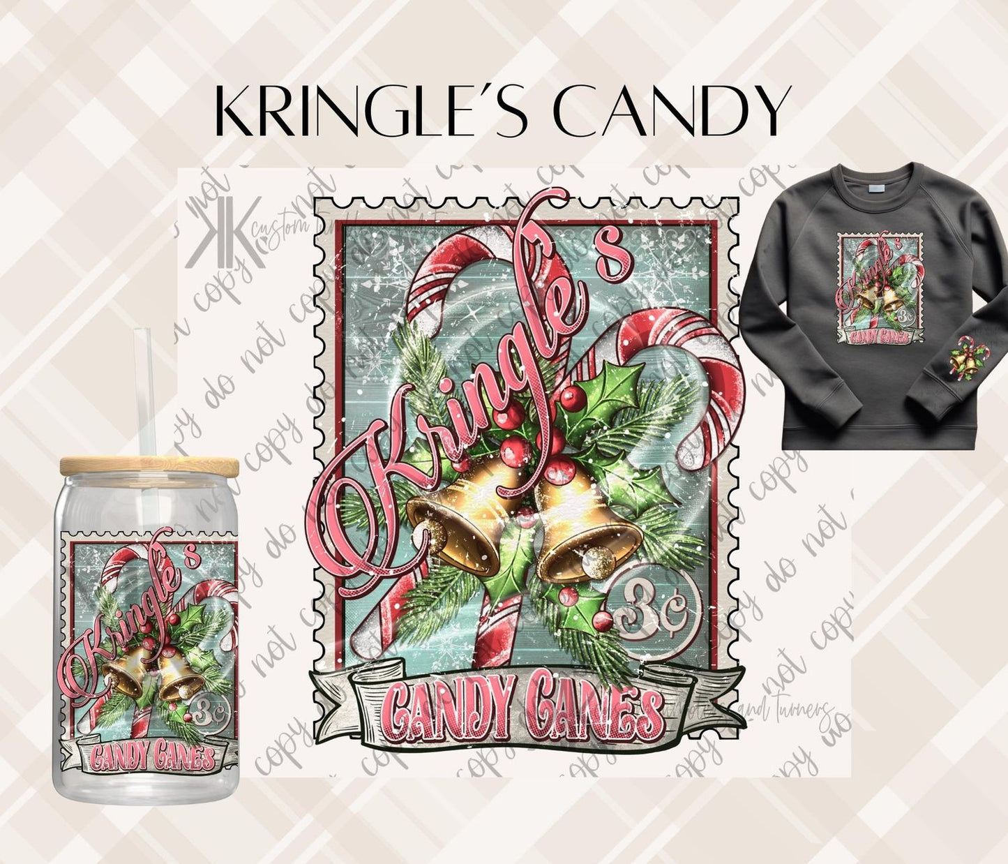 KRINGLE'S CANDY CANES DTF/UVDTF (POCKET & SLEEVE OPTIONS AVAIL)