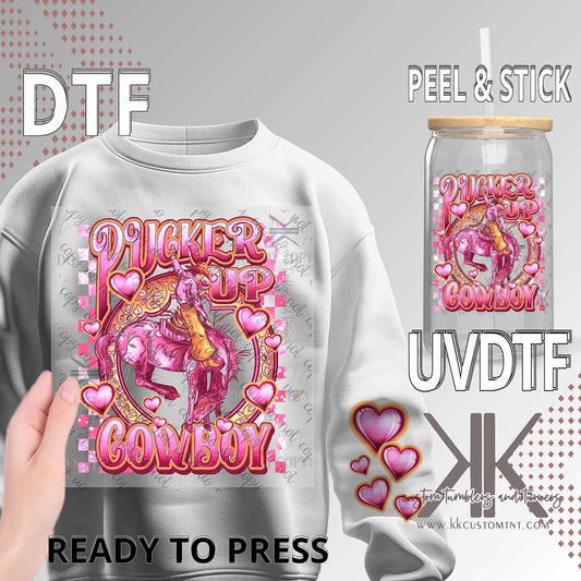 Pucker Up Cowboy DTF/UVDTF