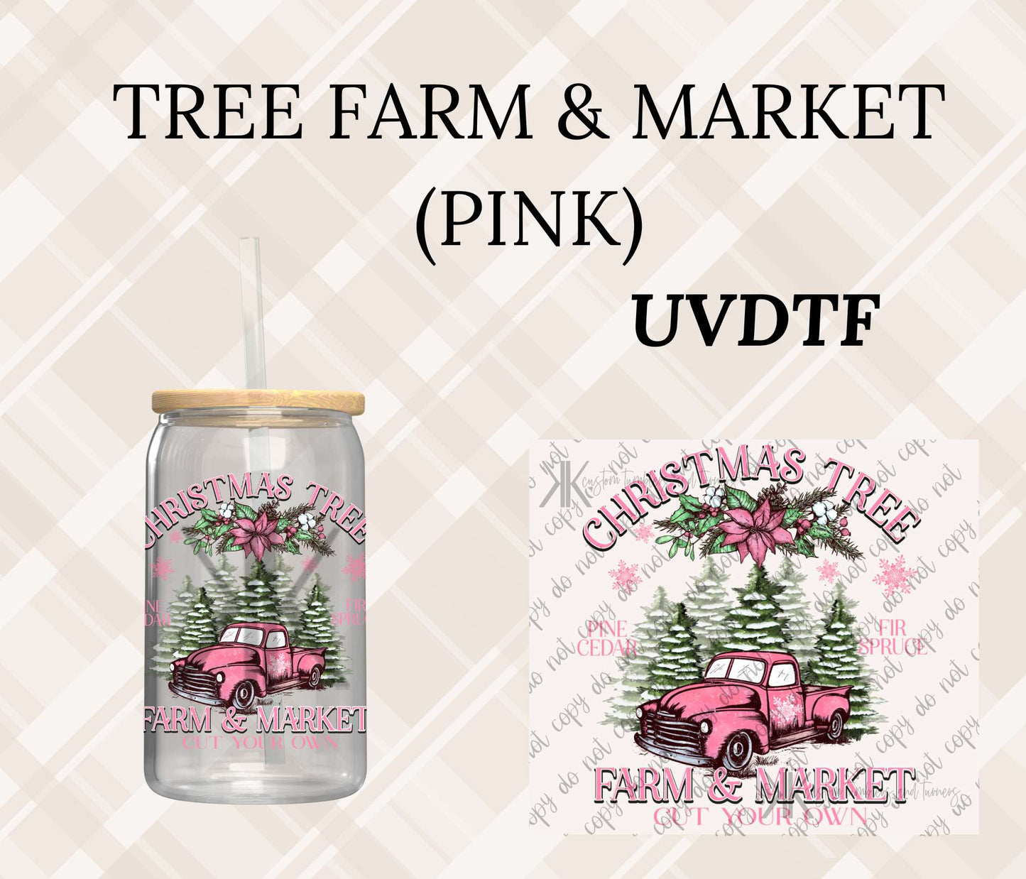 TREE FARM & MARKET (PINK) DTF/UVDTF (POCKET & SLEEVE OPTIONS AVAIL)