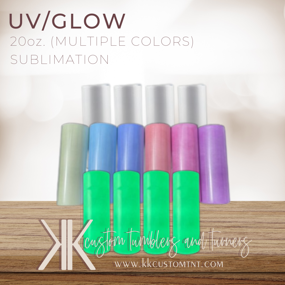 UV/Glow 20oz Skinny Straight Sublimation Tumbler