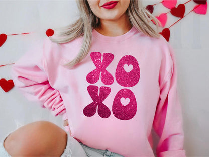 XOXO Faux Pink Glitter DTF/UVDTF