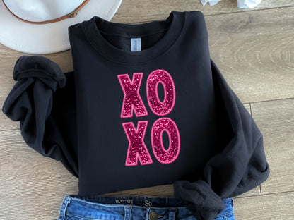 XOXO Faux Pink Glitter DTF/UVDTF