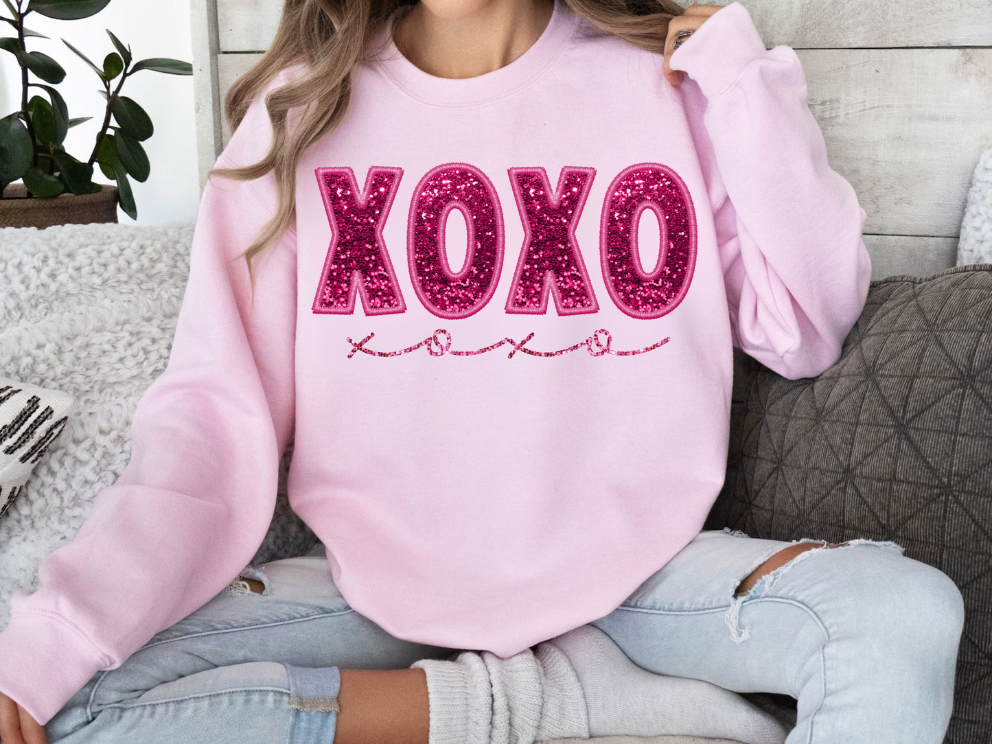 XOXO Faux Glitter DTF/UVDTF