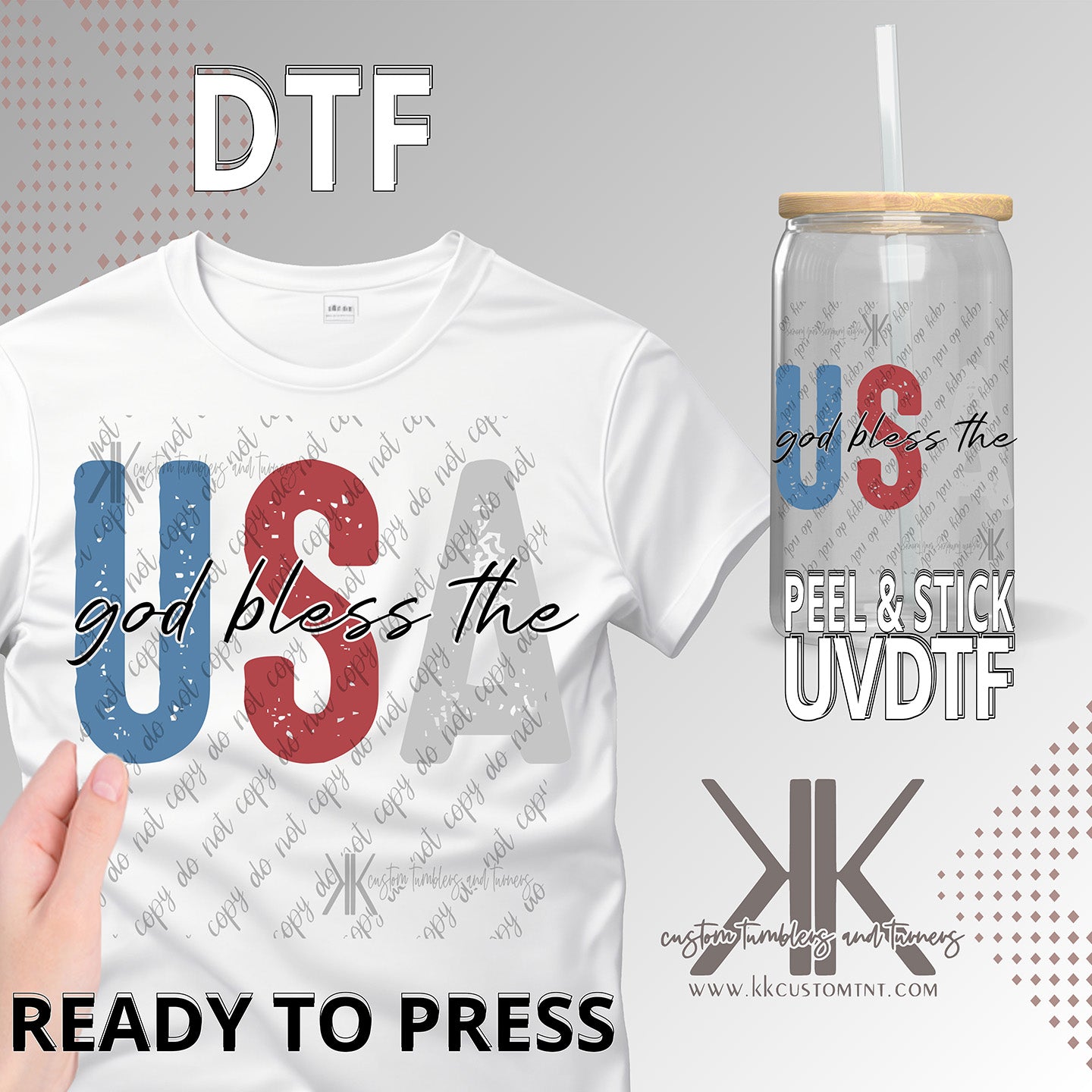 God Bless the USA DTF/UVDTF