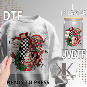 GROOVY CHRISTMAS RED DTF/UVDTF