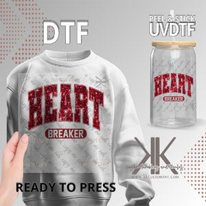 Heartbreaker Faux Red Glitter DTF/UVDTF