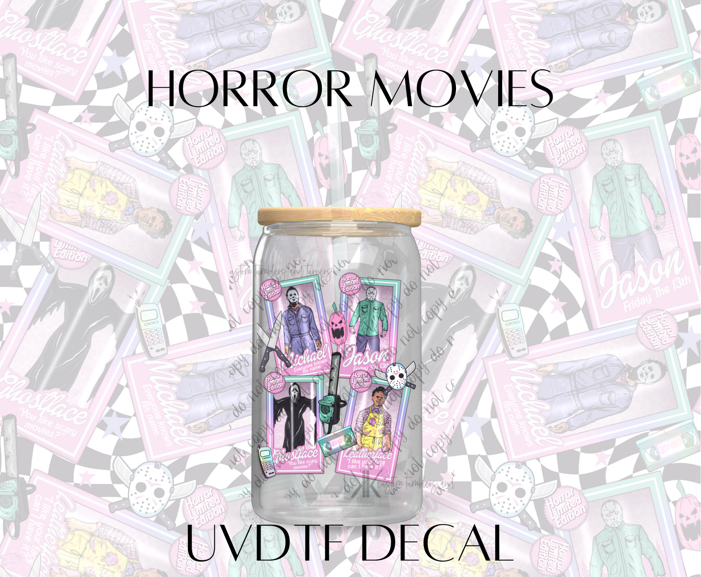 HORROR MOVIES UVDTF WRAP AND/OR DECAL