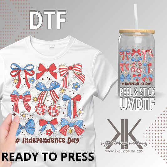 Independence Day Bows DTF/UVDTF