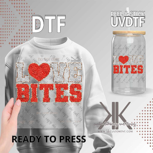 Love Bites Faux Red Chenille DTF/UVDTF