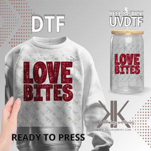 Love Bites Faux Red Glitter DTF/UVDTF