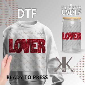 Lover Faux Red Sequin DTF/UVDTF