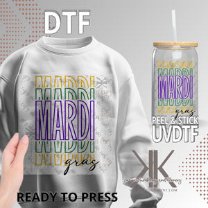 Mardi Gras Stacked 3 DTF/UVDTF