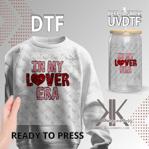 In My Lover Era Faux Red and Pink Heart Glitter DTF/UVDTF