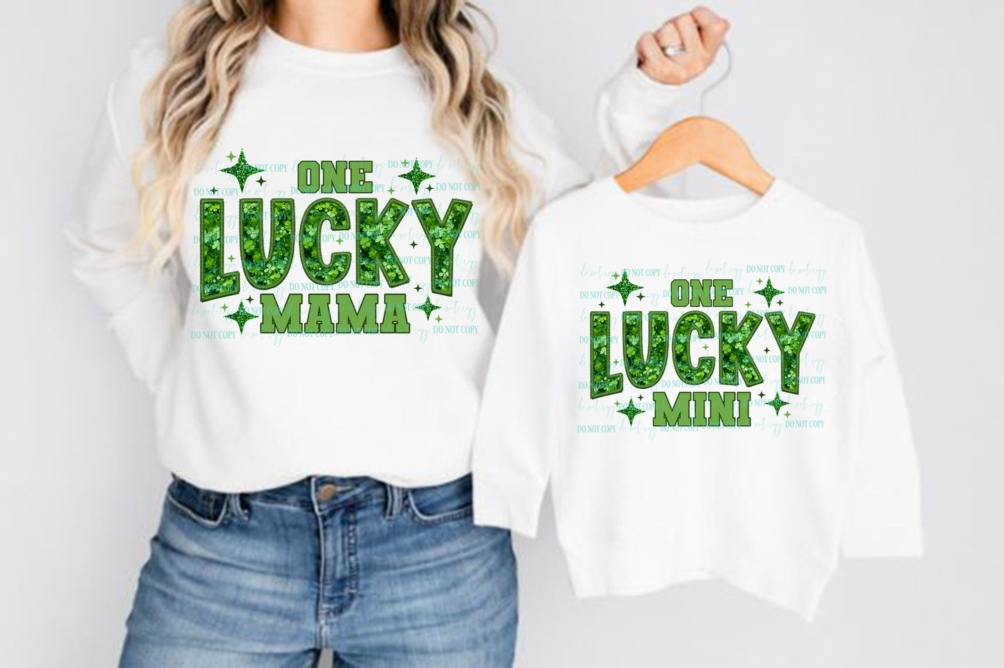 One Lucky Faux Glitter Mama Mini DTF/UVDTF