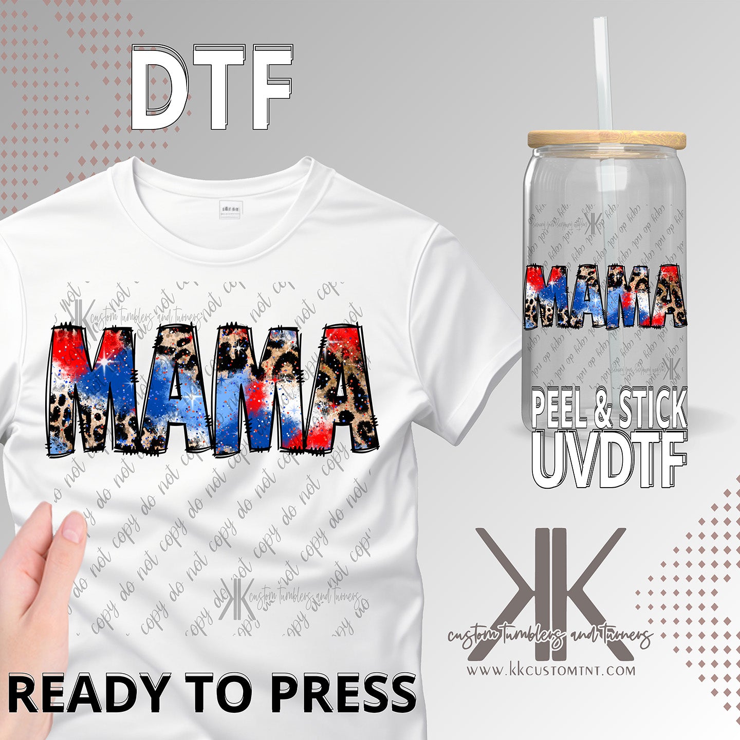 Patriotic Leopard Mama DTF/UVDTF