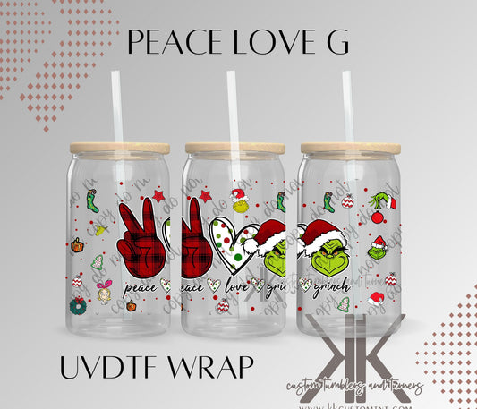 PEACE LOVE G UVDTF WRAP