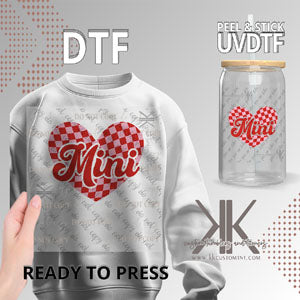 Red Checkered Hearts Mama & Mini DTF/UVDTF