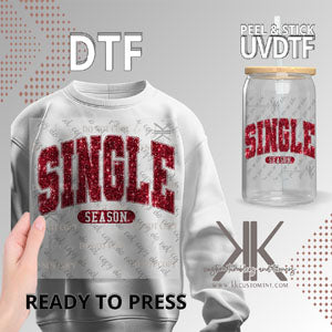 Single Season Faux Red Glitter DTF/UVDTF