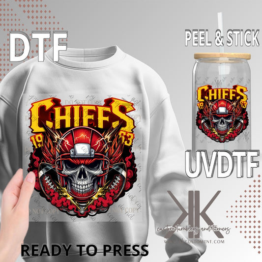 Chiefs Skull DTF/UV DTF